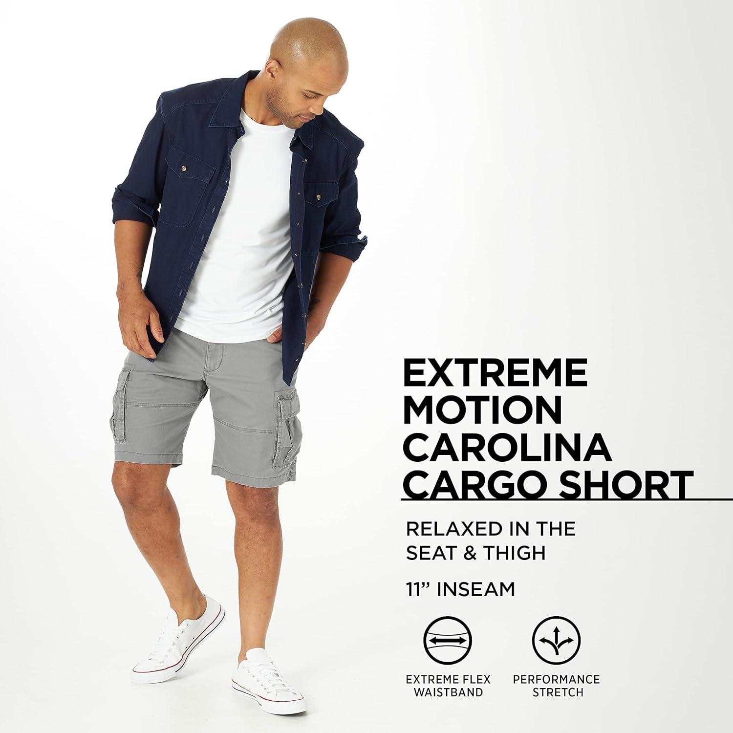 imageLee Mens Extreme Motion Carolina Cargo ShortBlue Merle Plaid