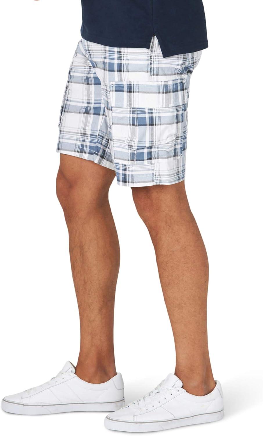 imageLee Mens Extreme Motion Carolina Cargo ShortBlue Merle Plaid