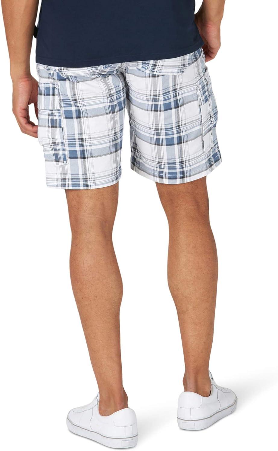 imageLee Mens Extreme Motion Carolina Cargo ShortBlue Merle Plaid