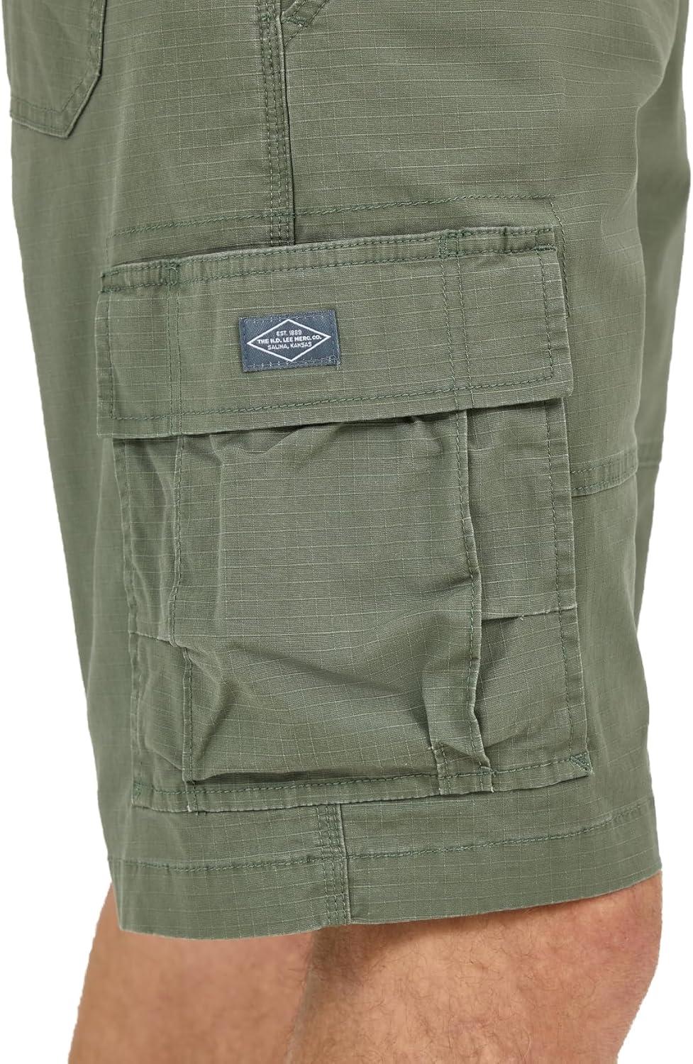 imageLee Mens Extreme Motion Carolina Cargo ShortOlive Grove Ripstop