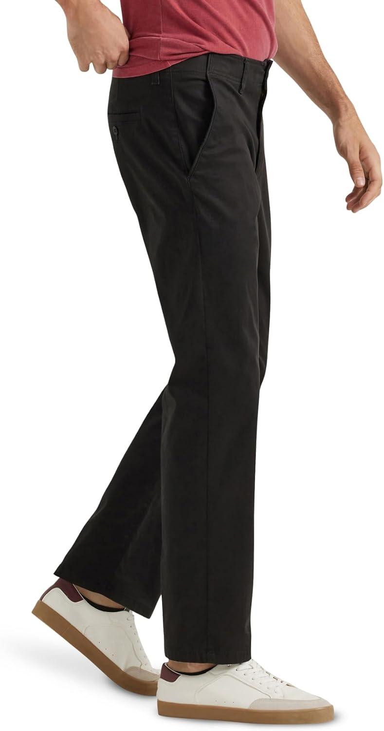 imageLee Mens Extreme Motion Flat Front Regular Straight PantBlack