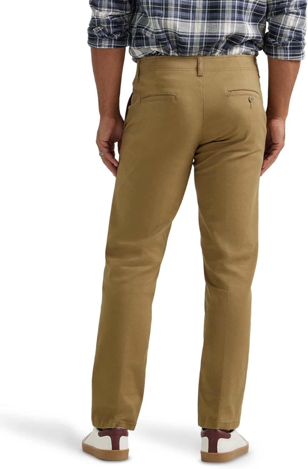 imageLee Mens Extreme Motion Flat Front Regular Straight PantBronze