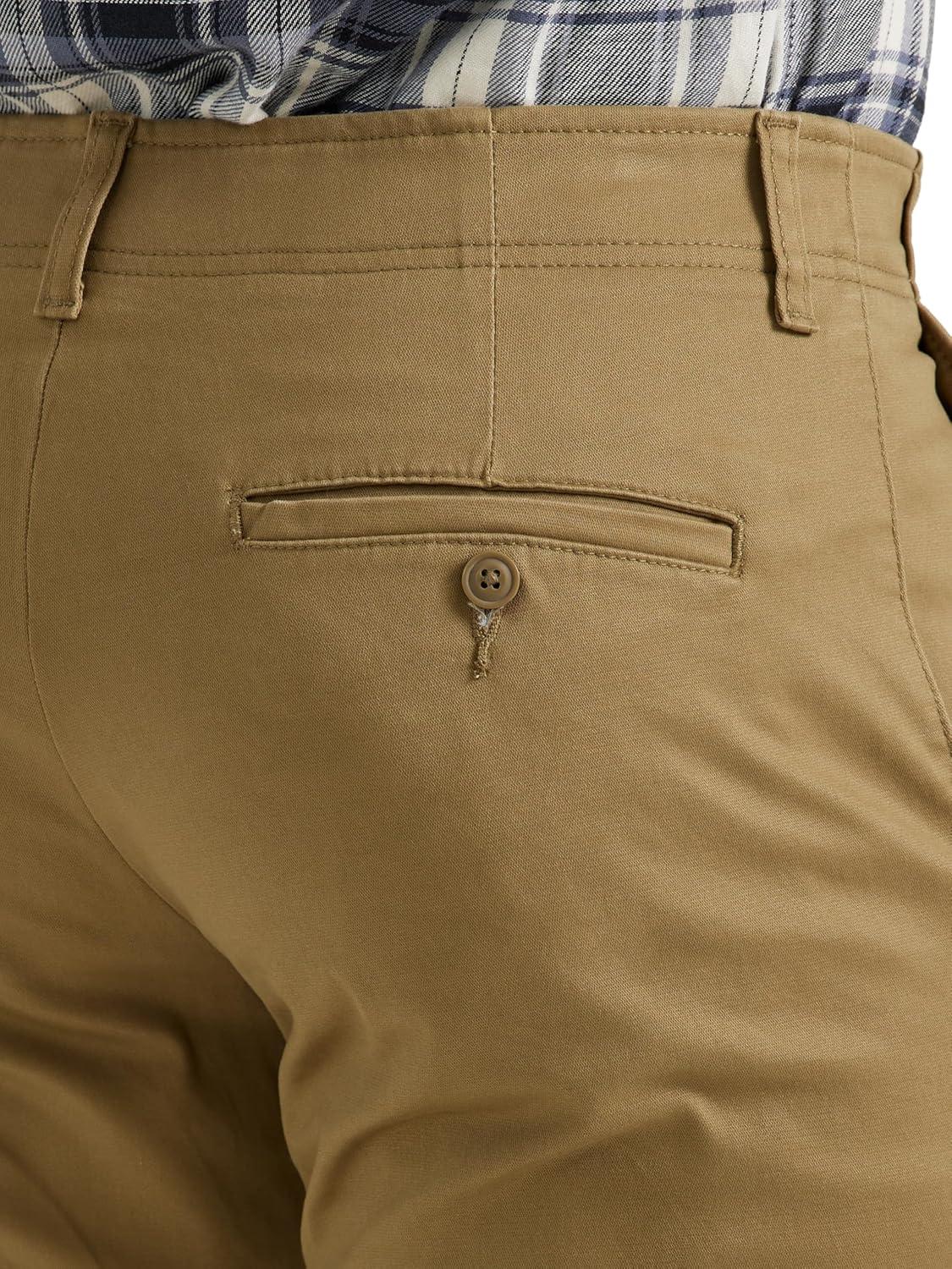 imageLee Mens Extreme Motion Flat Front Regular Straight PantBronze
