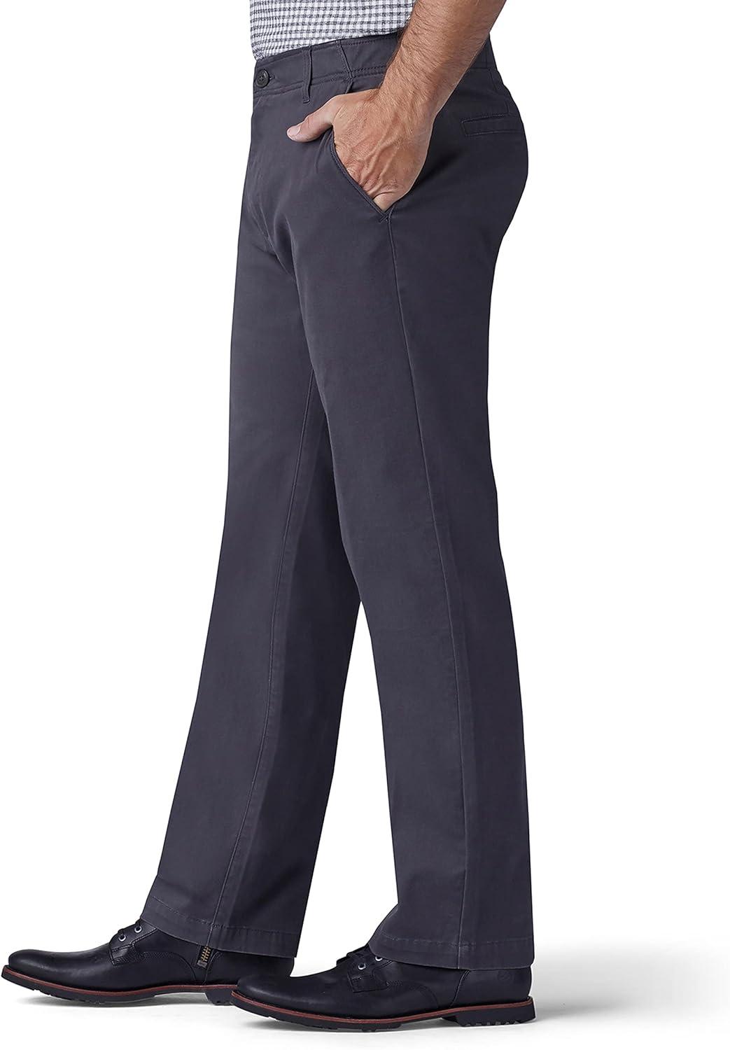 imageLee Mens Extreme Motion Flat Front Regular Straight PantCharcoal
