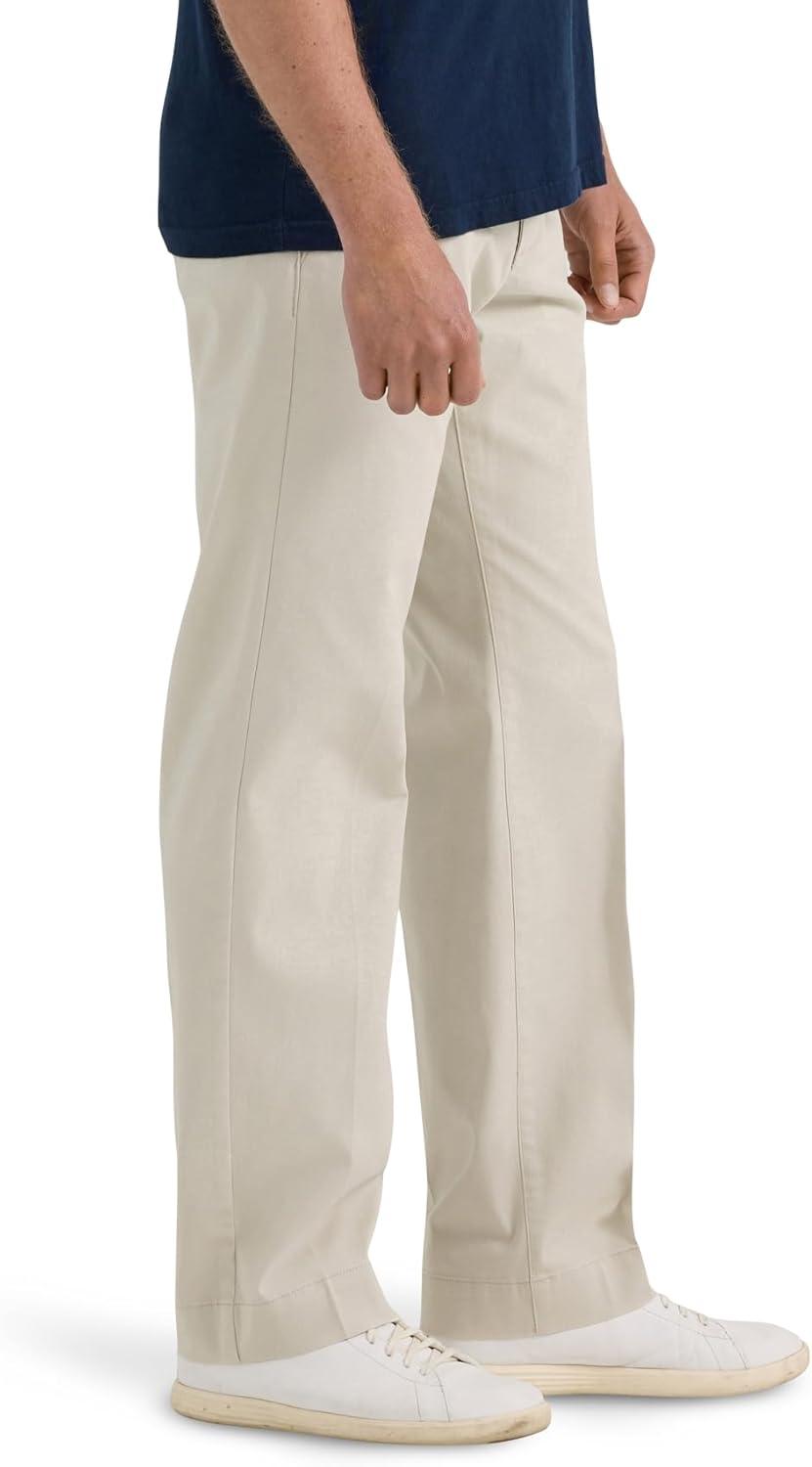 imageLee Mens Extreme Motion Flat Front Regular Straight PantCity Beige