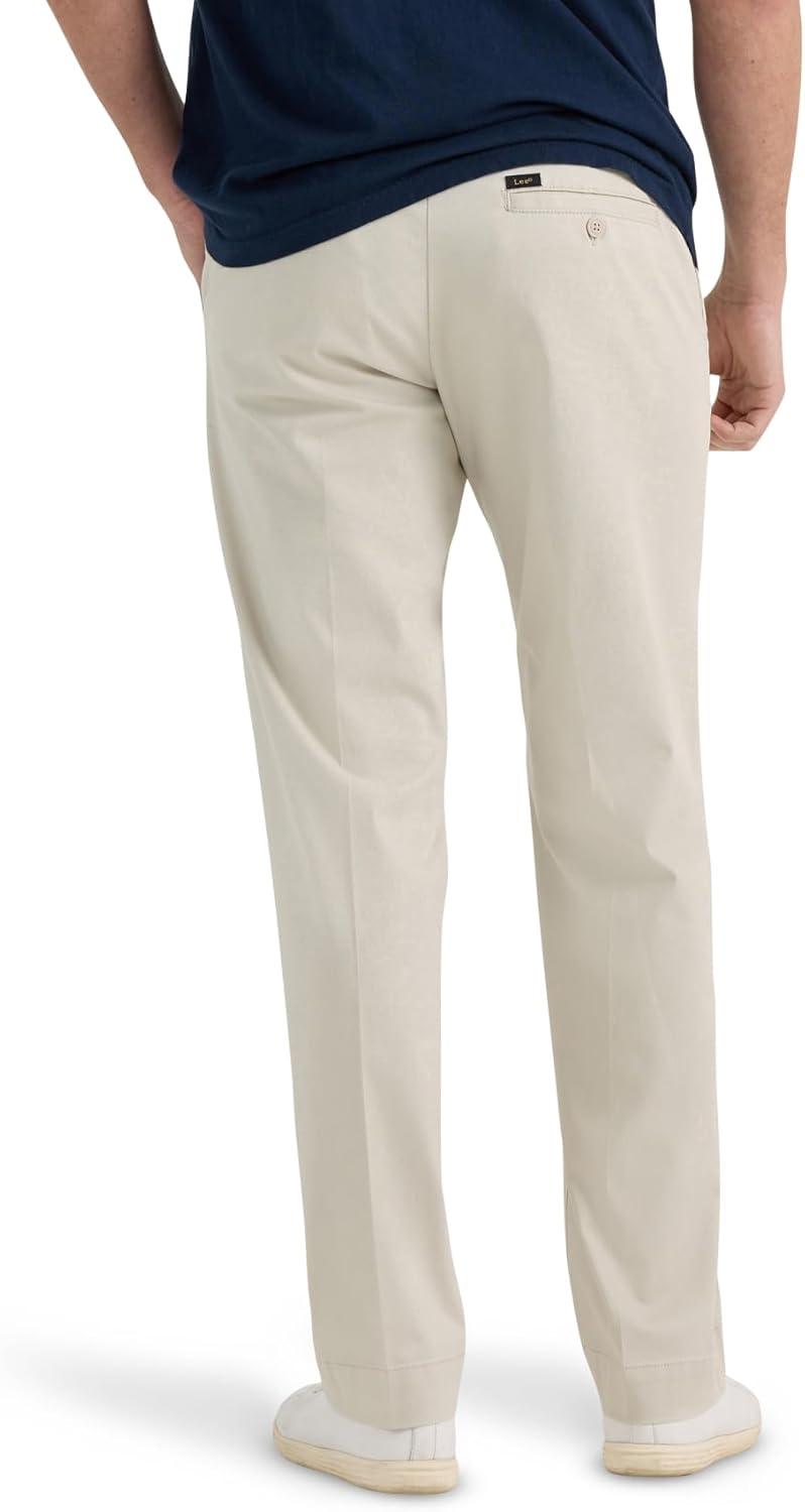 imageLee Mens Extreme Motion Flat Front Regular Straight PantCity Beige