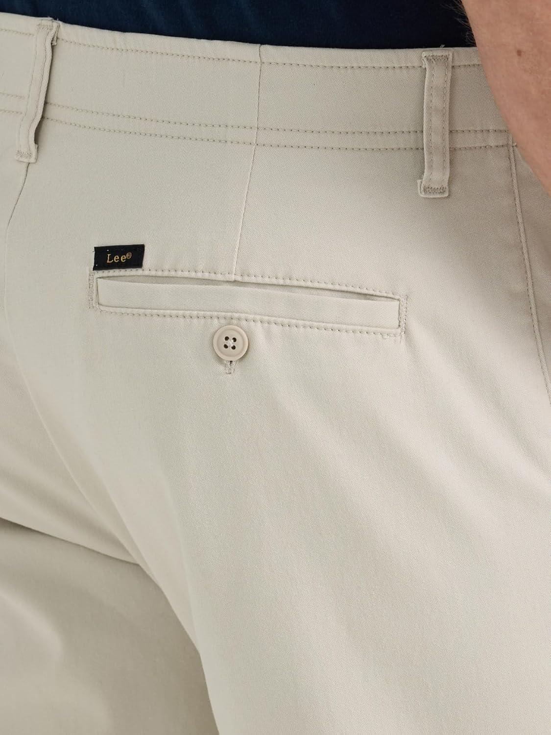 imageLee Mens Extreme Motion Flat Front Regular Straight PantCity Beige