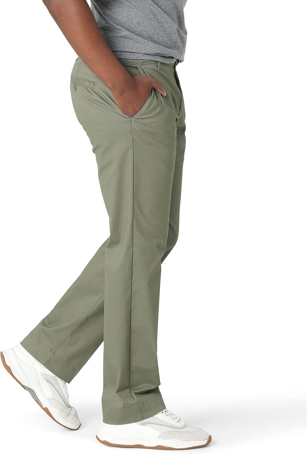 imageLee Mens Extreme Motion Flat Front Regular Straight PantMuted Olive