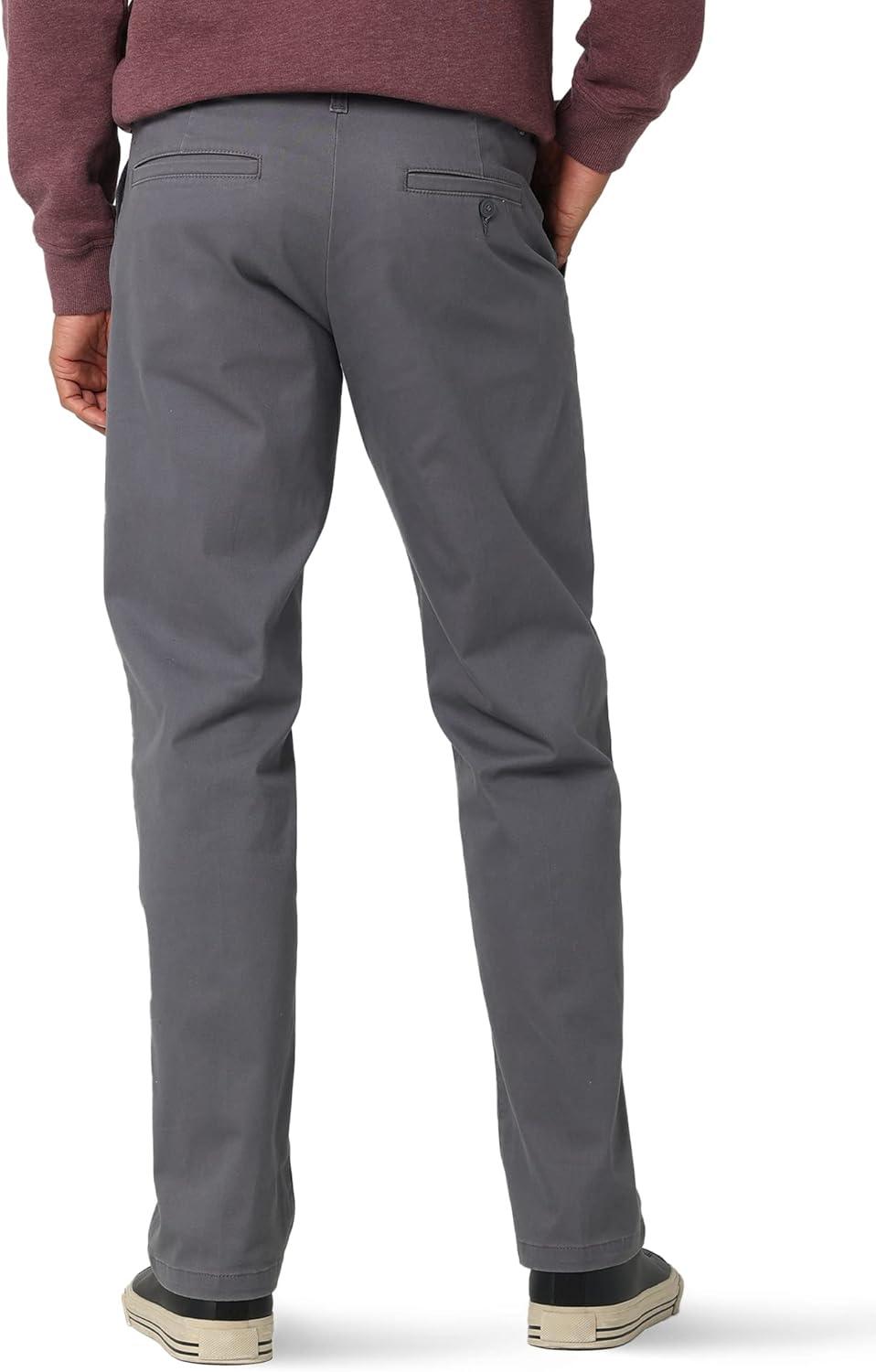 imageLee Mens Extreme Motion Flat Front Regular Straight PantPainter Gray