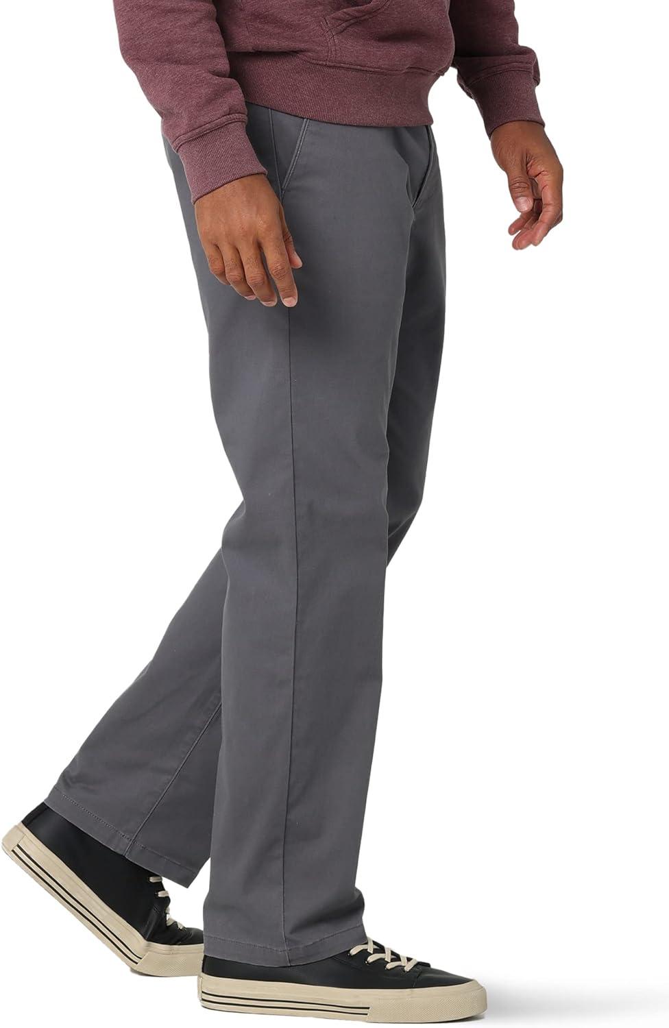 imageLee Mens Extreme Motion Flat Front Regular Straight PantPainter Gray