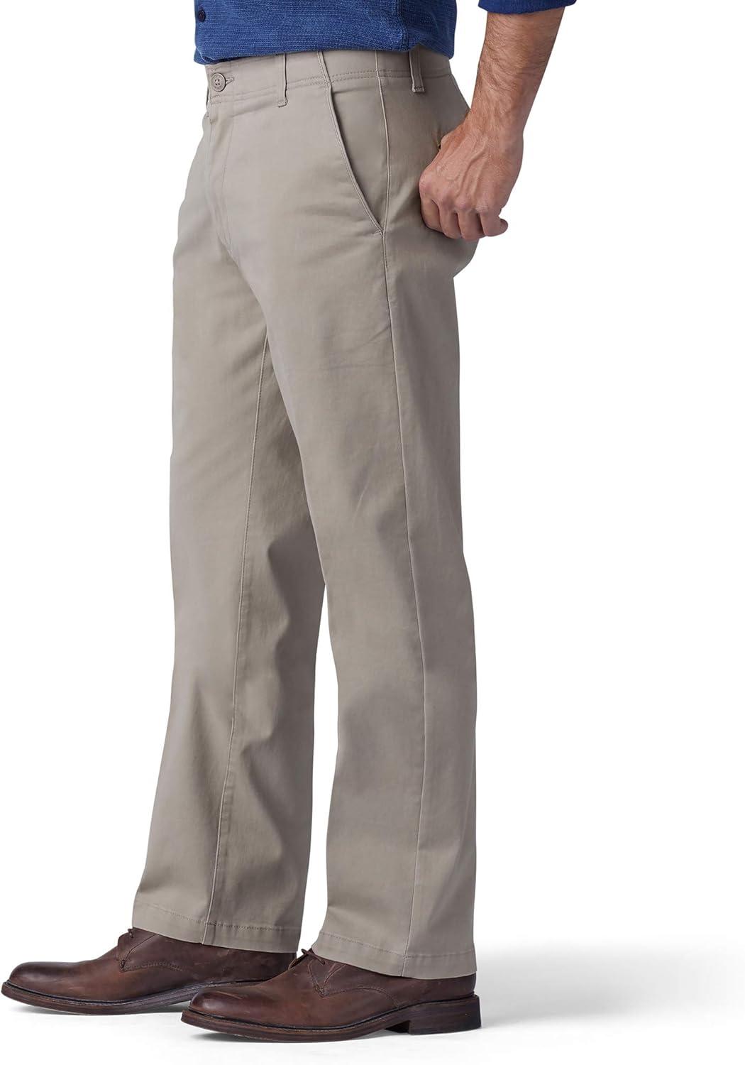 imageLee Mens Extreme Motion Flat Front Regular Straight PantPebble