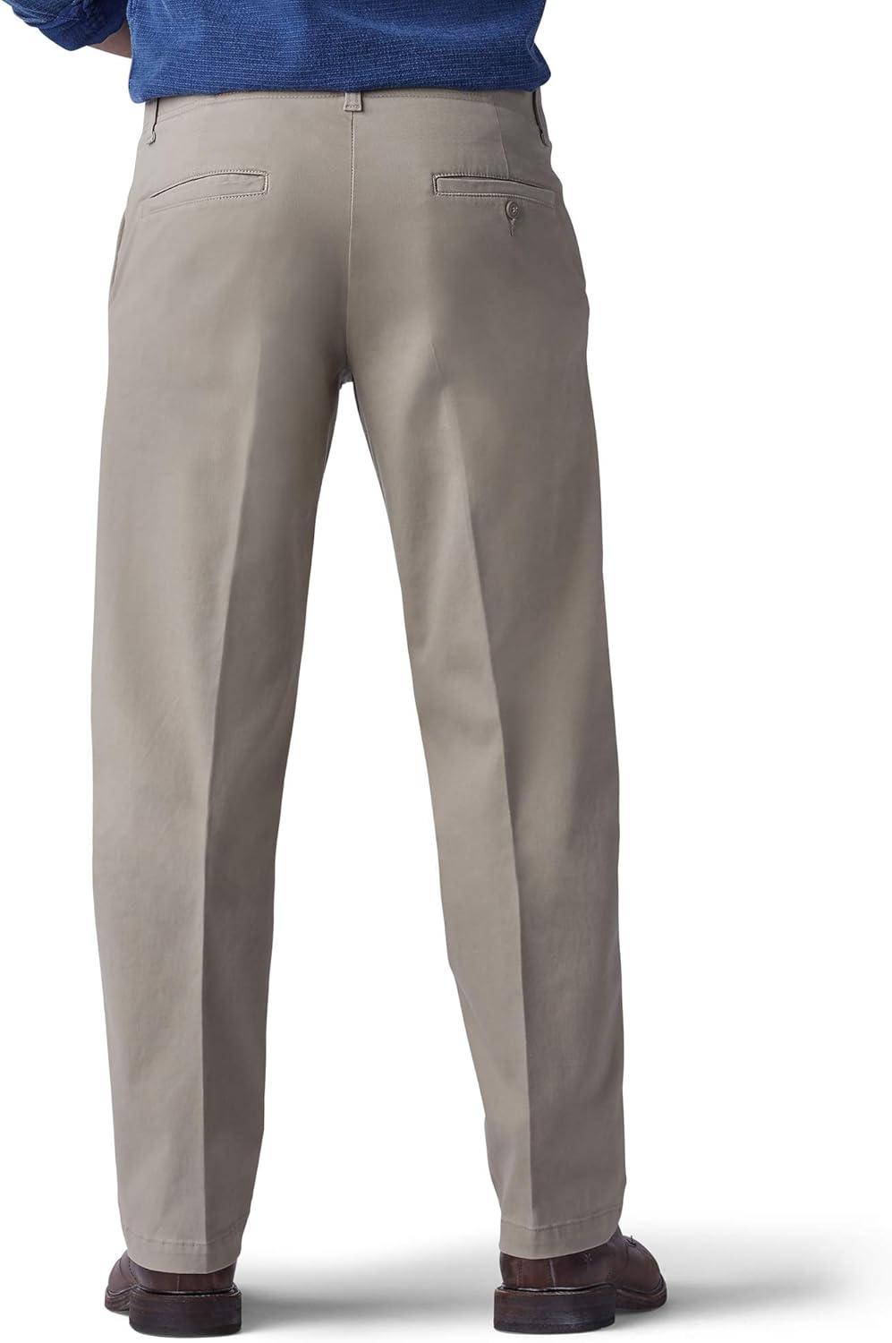 imageLee Mens Extreme Motion Flat Front Regular Straight PantPebble