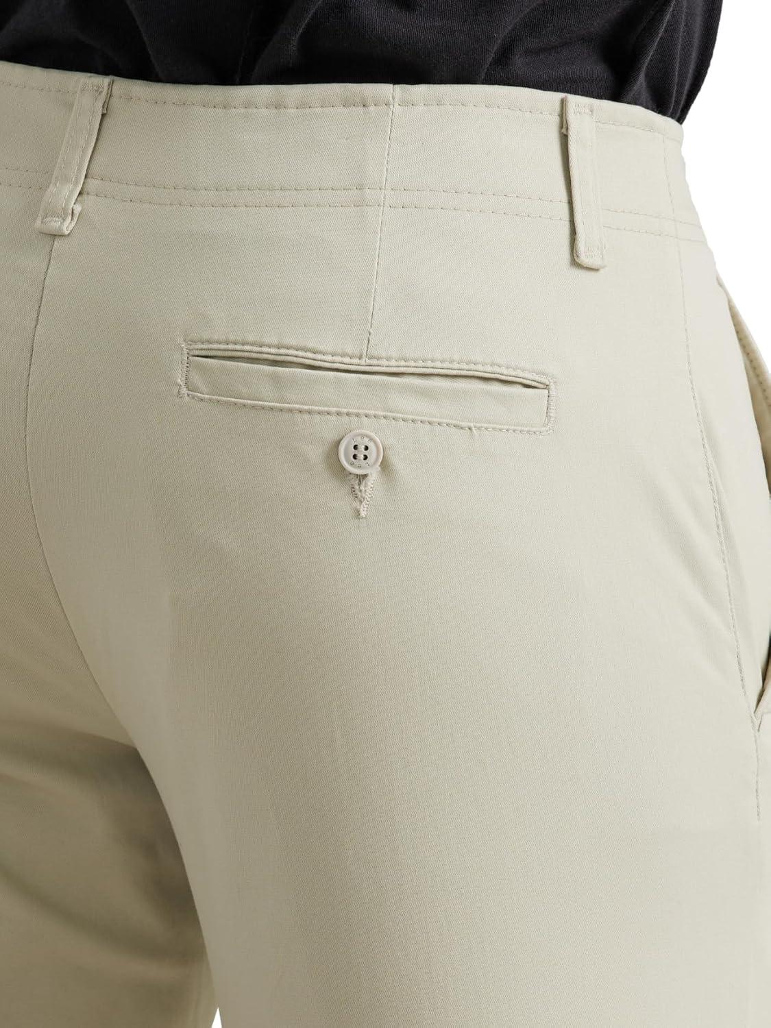 imageLee Mens Extreme Motion Flat Front Regular Straight PantStone
