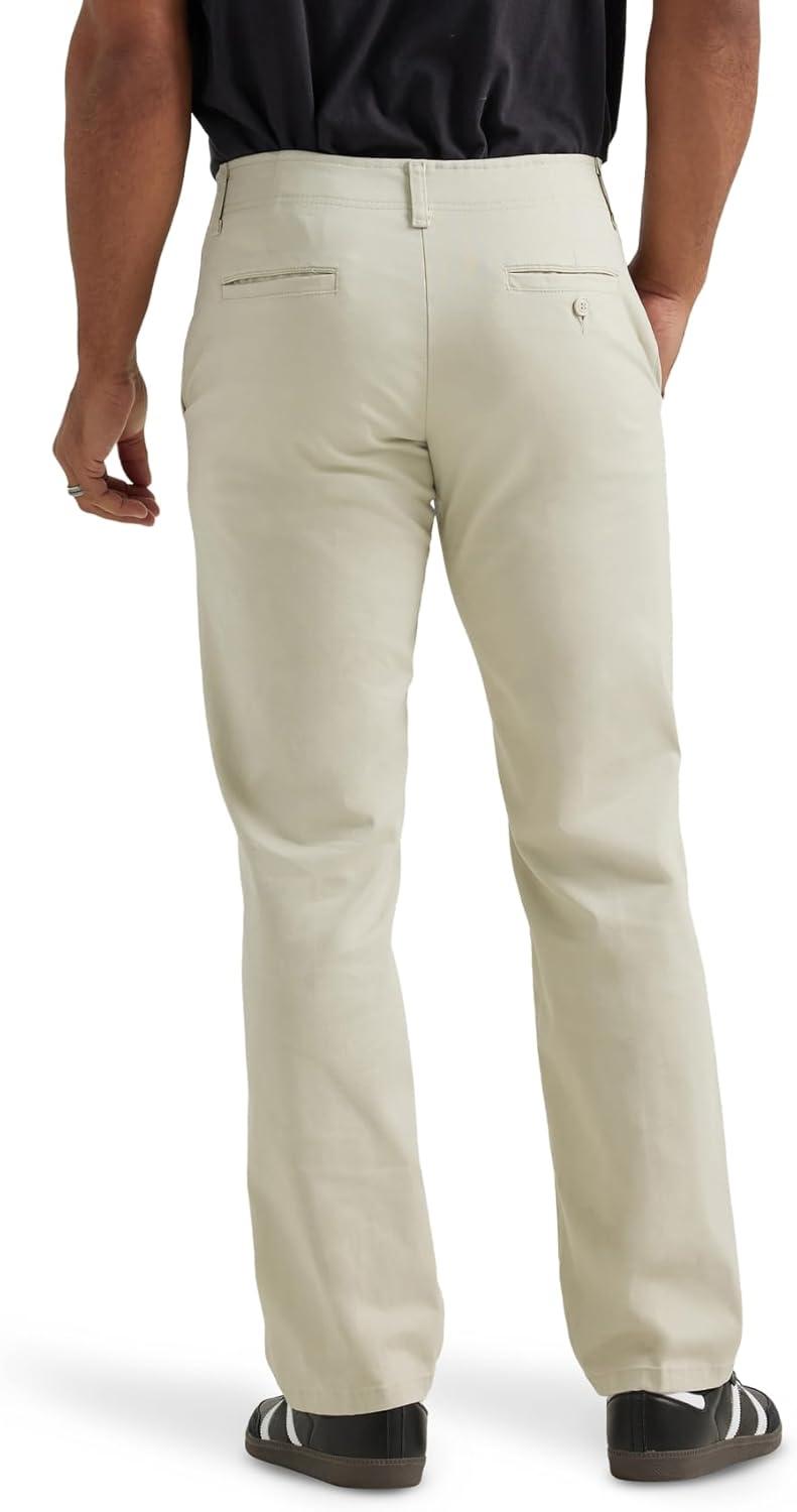 imageLee Mens Extreme Motion Flat Front Regular Straight PantStone