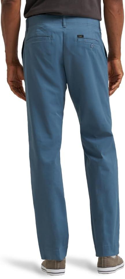 imageLee Mens Extreme Motion Flat Front Regular Straight PantVintage Blue