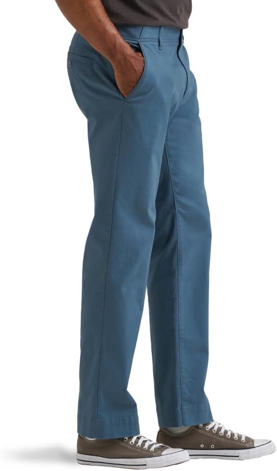 imageLee Mens Extreme Motion Flat Front Regular Straight PantVintage Blue