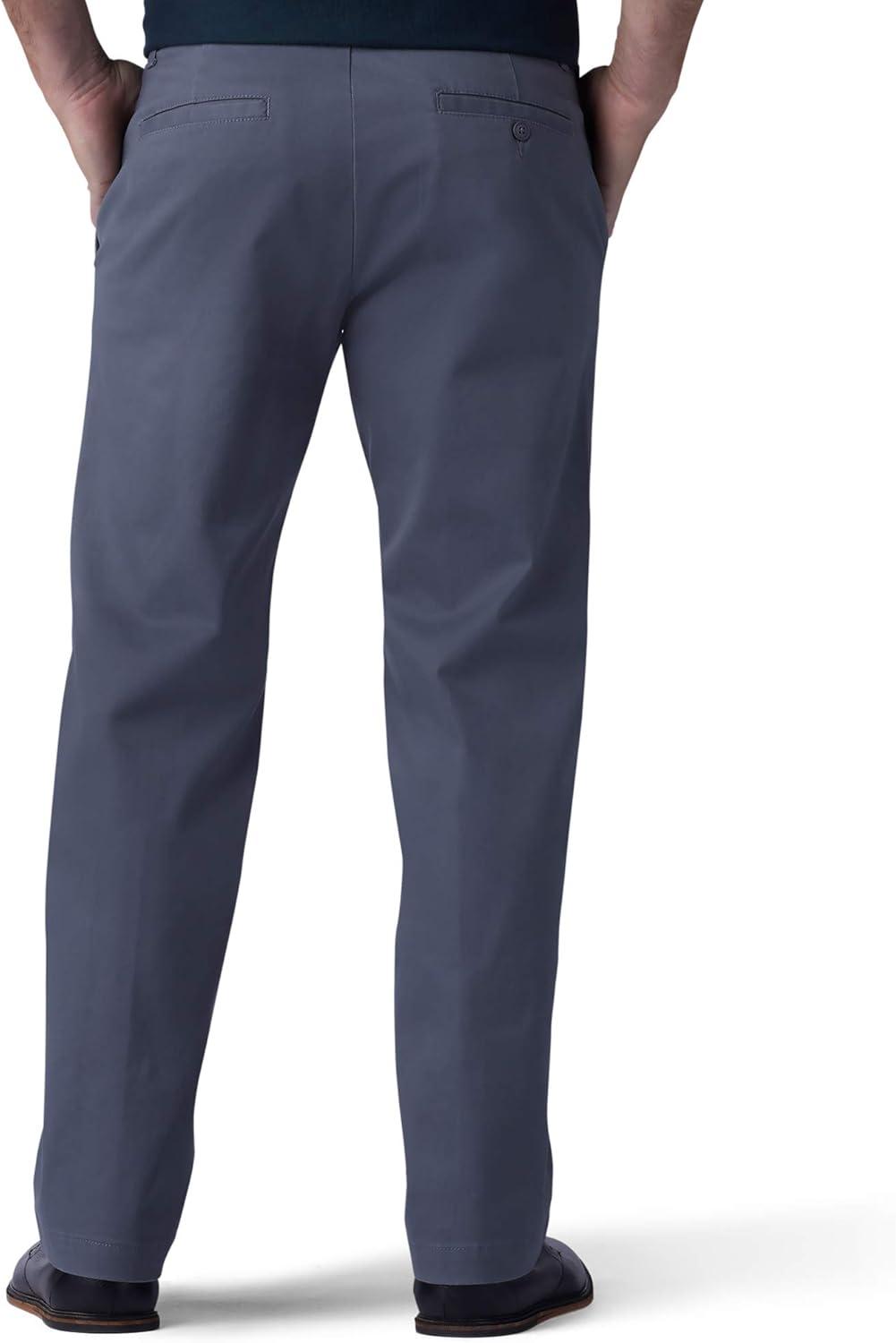 imageLee Mens Extreme Motion Flat Front Regular Straight PantVintage Gray