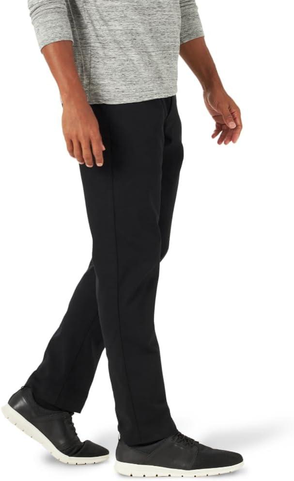 imageLee Mens Extreme Motion Flat Front Relaxed Taper PantBlack