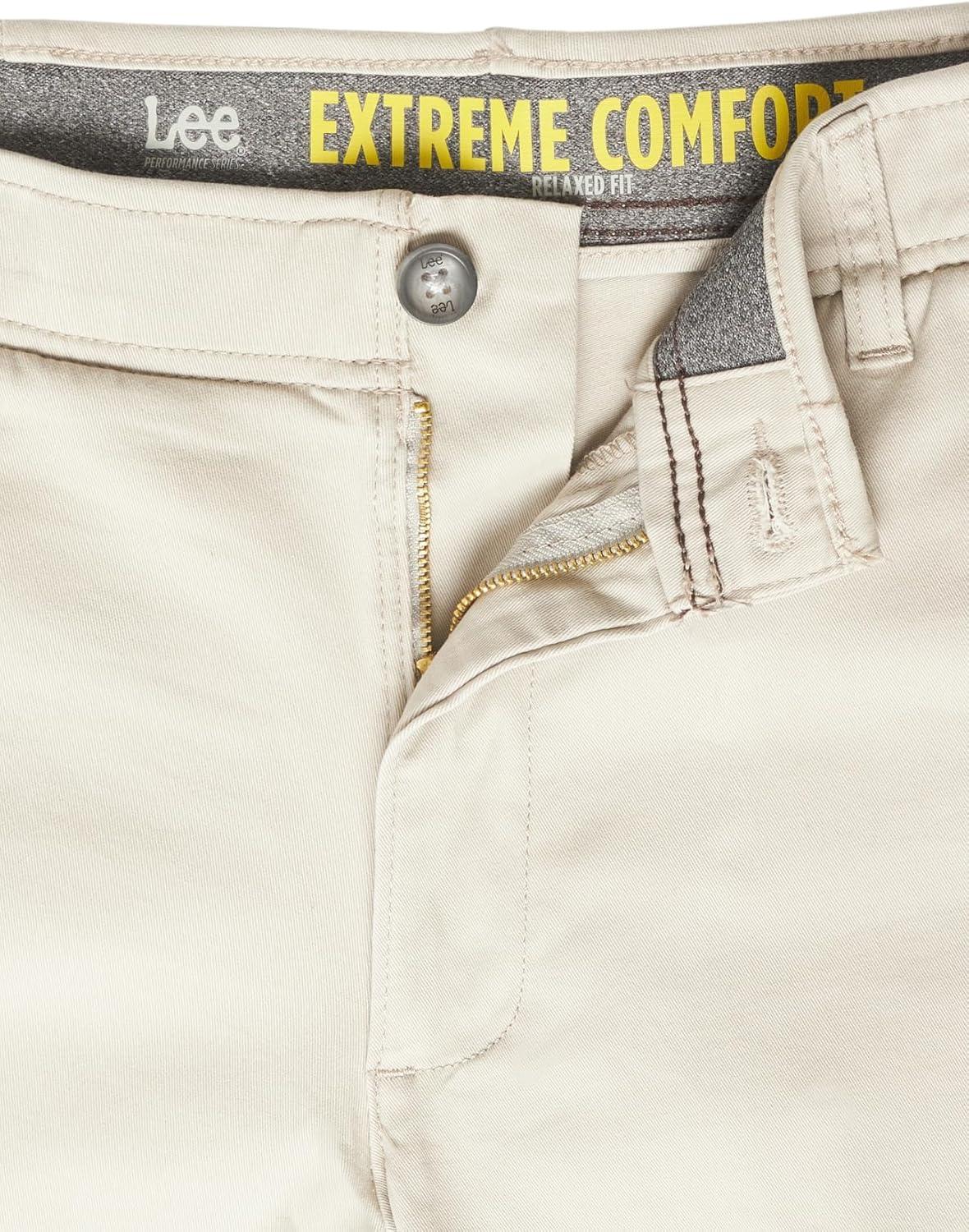 imageLee Mens Extreme Motion Flat Front Relaxed Taper PantDove