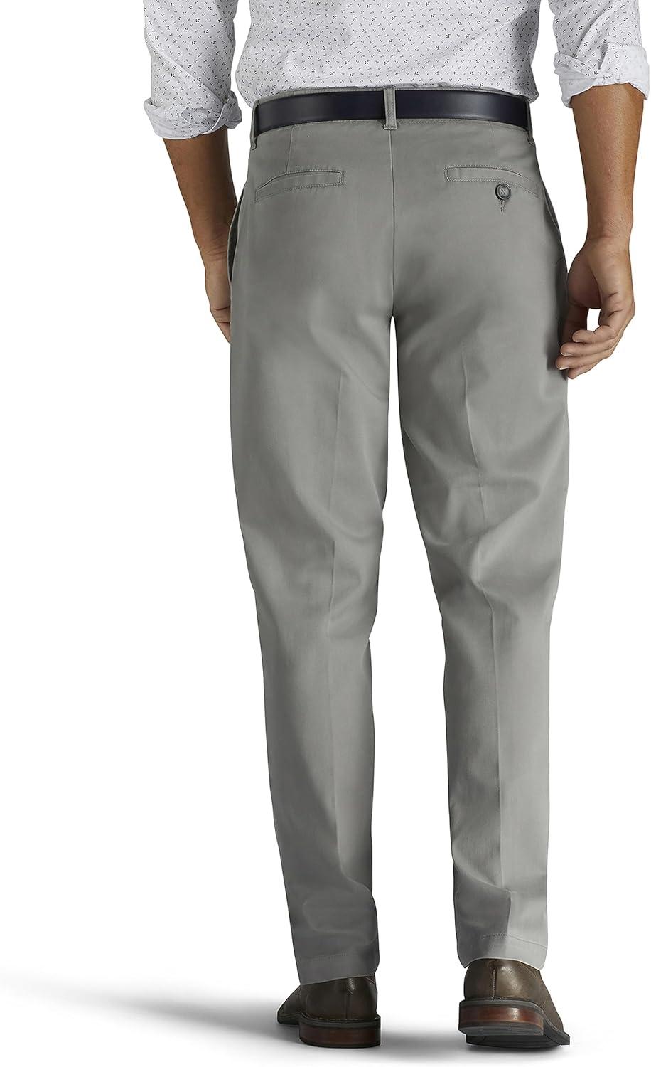 imageLee Mens Extreme Motion Flat Front Relaxed Taper PantIron