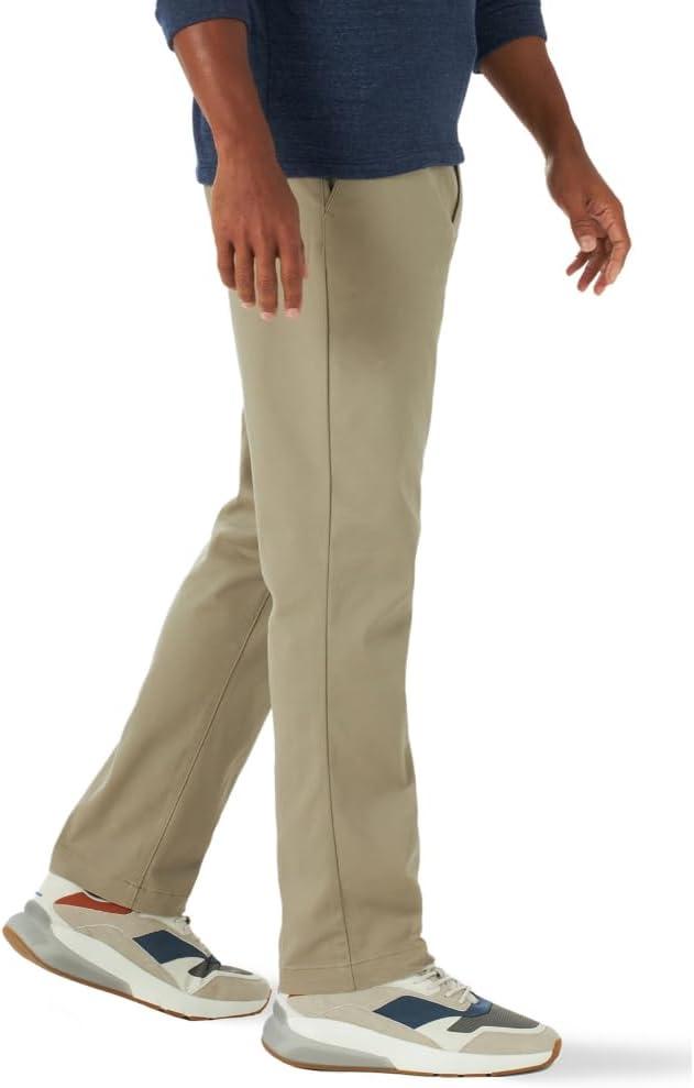 imageLee Mens Extreme Motion Flat Front Relaxed Taper PantKhaki