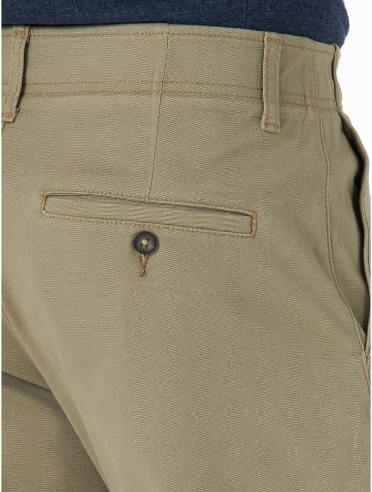 imageLee Mens Extreme Motion Flat Front Relaxed Taper PantKhaki