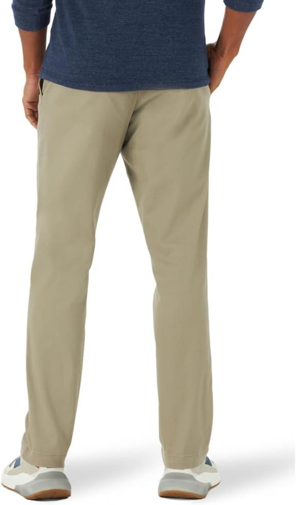 imageLee Mens Extreme Motion Flat Front Relaxed Taper PantKhaki