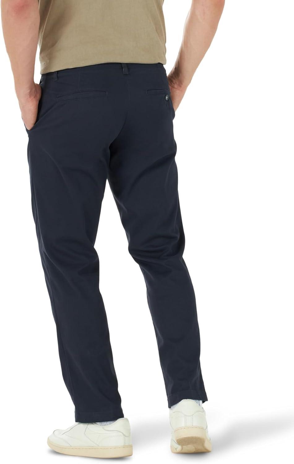 imageLee Mens Extreme Motion Flat Front Relaxed Taper PantNavy