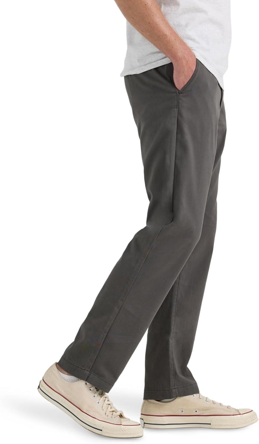 imageLee Mens Extreme Motion Flat Front Relaxed Taper PantStatic Gray