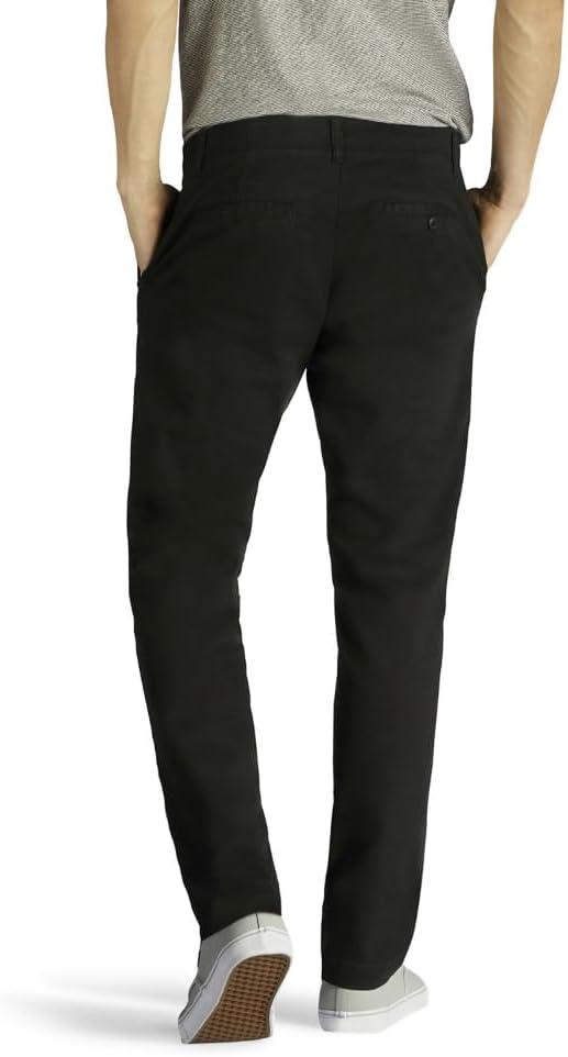 imageLee Mens Extreme Motion Flat Front Slim Straight PantBlack