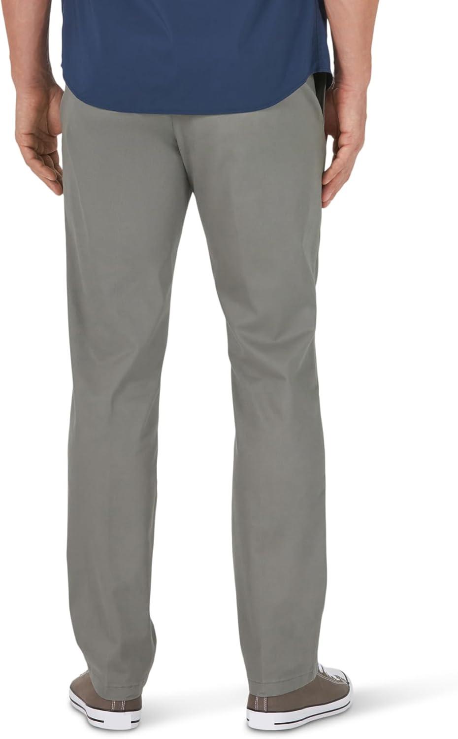 imageLee Mens Extreme Motion Flat Front Slim Straight PantGravel