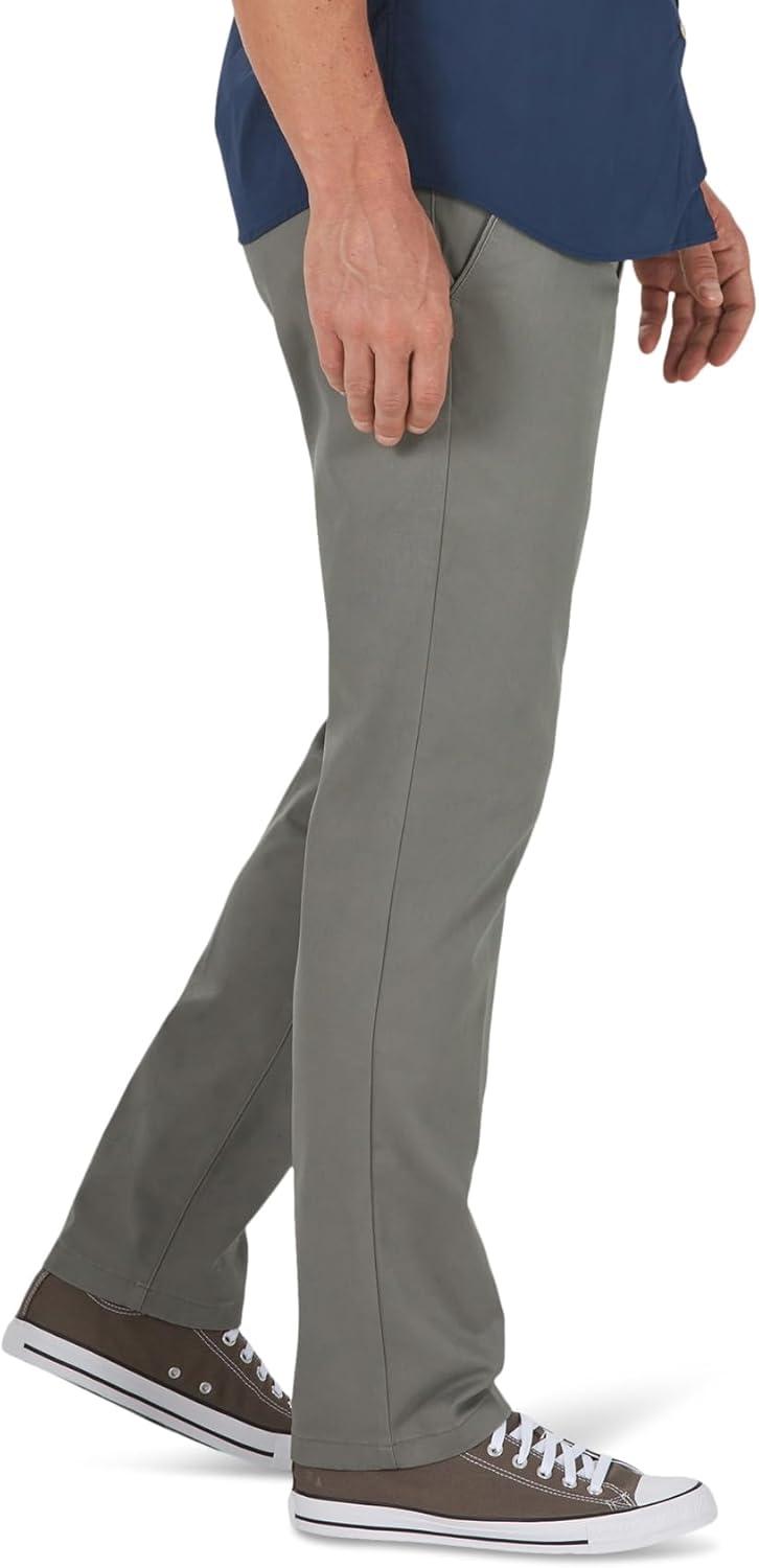 imageLee Mens Extreme Motion Flat Front Slim Straight PantGravel