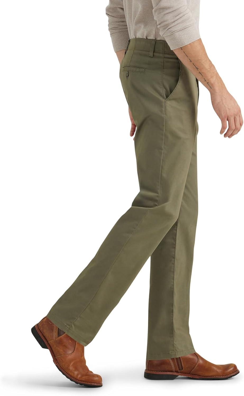 imageLee Mens Extreme Motion Flat Front Slim Straight PantMuted Olive