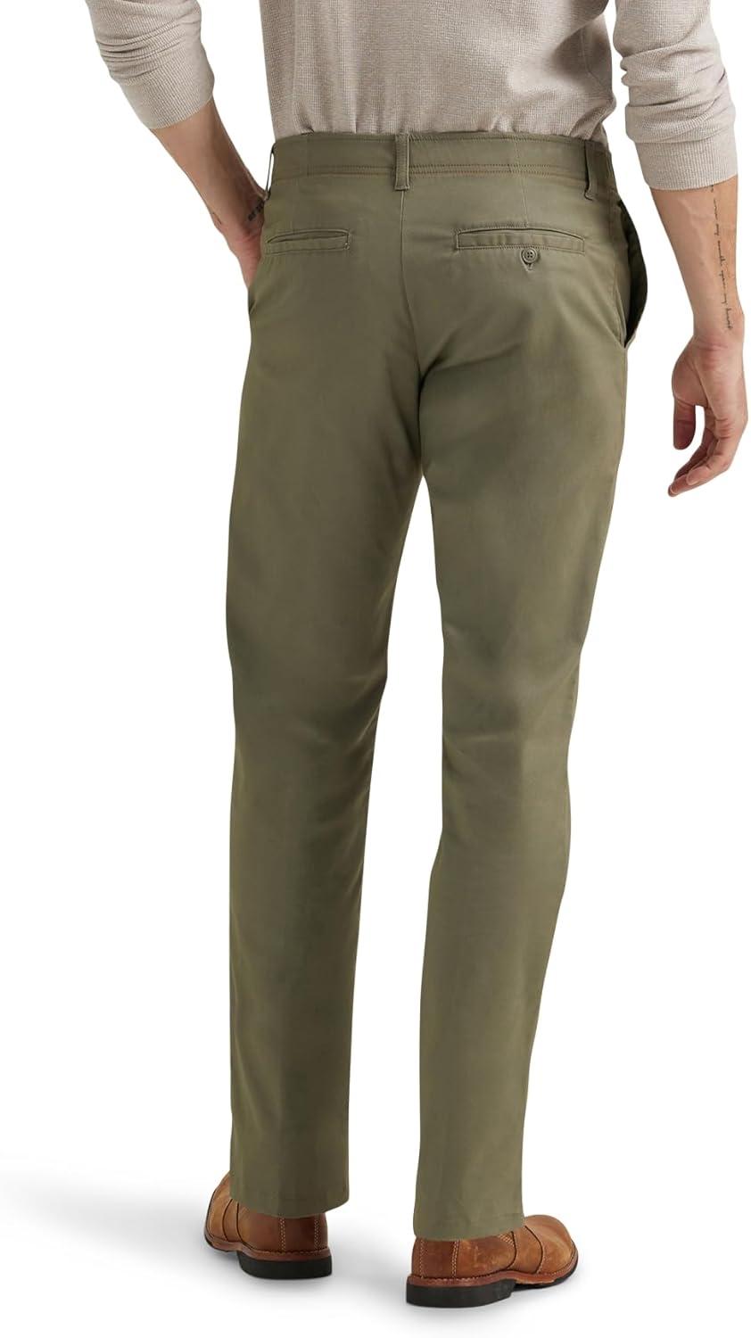 imageLee Mens Extreme Motion Flat Front Slim Straight PantMuted Olive