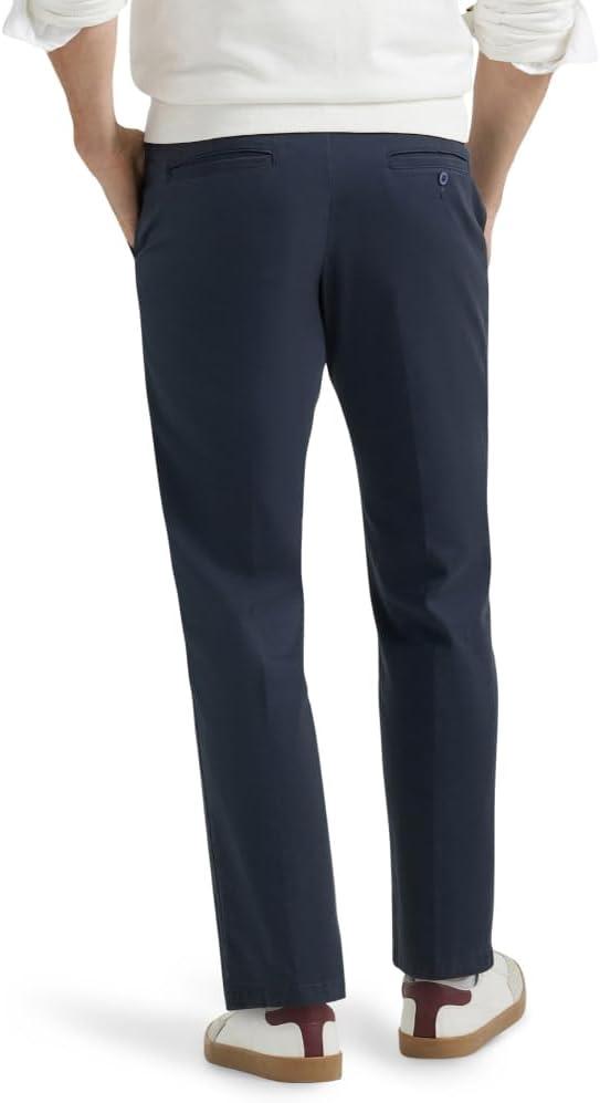 imageLee Mens Extreme Motion Flat Front Slim Straight PantNavy