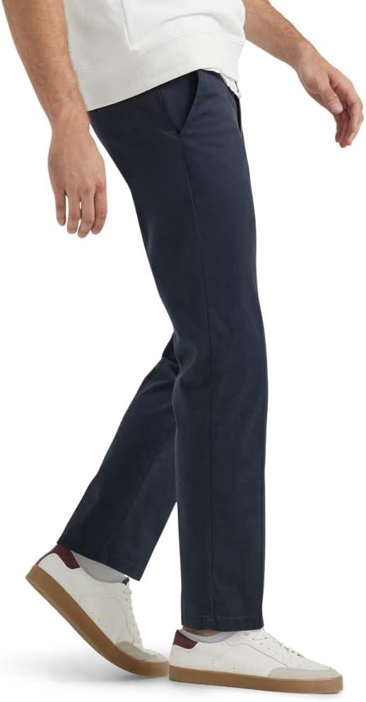 imageLee Mens Extreme Motion Flat Front Slim Straight PantNavy
