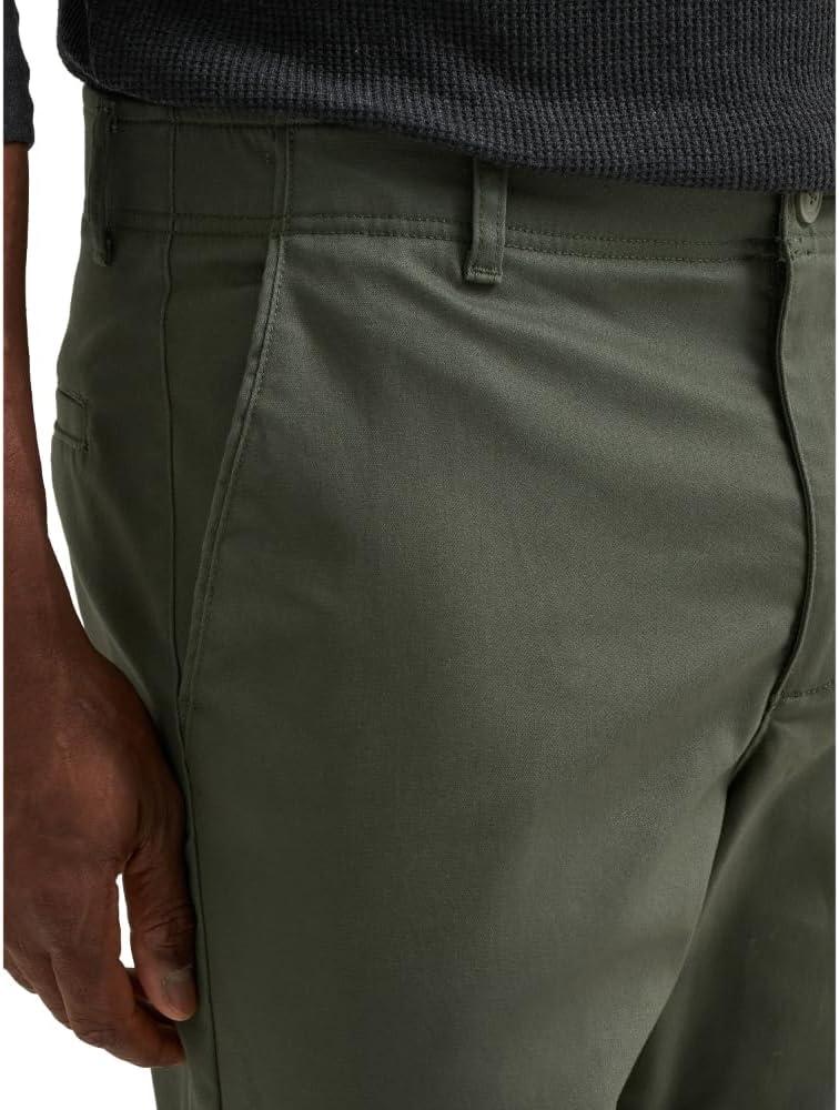 imageLee Mens Extreme Motion Flat Front Slim Straight PantOlive Gray