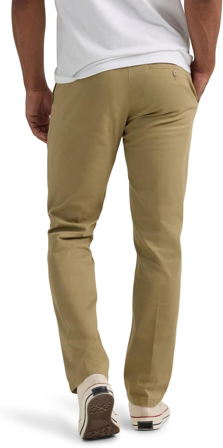 imageLee Mens Extreme Motion Flat Front Slim Straight PantOriginal Khaki
