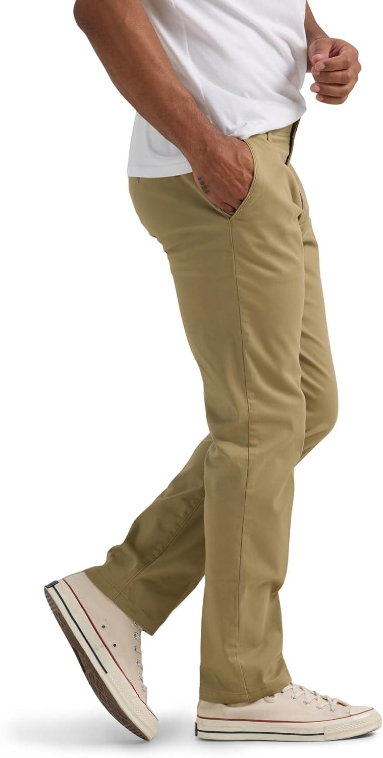 imageLee Mens Extreme Motion Flat Front Slim Straight PantOriginal Khaki