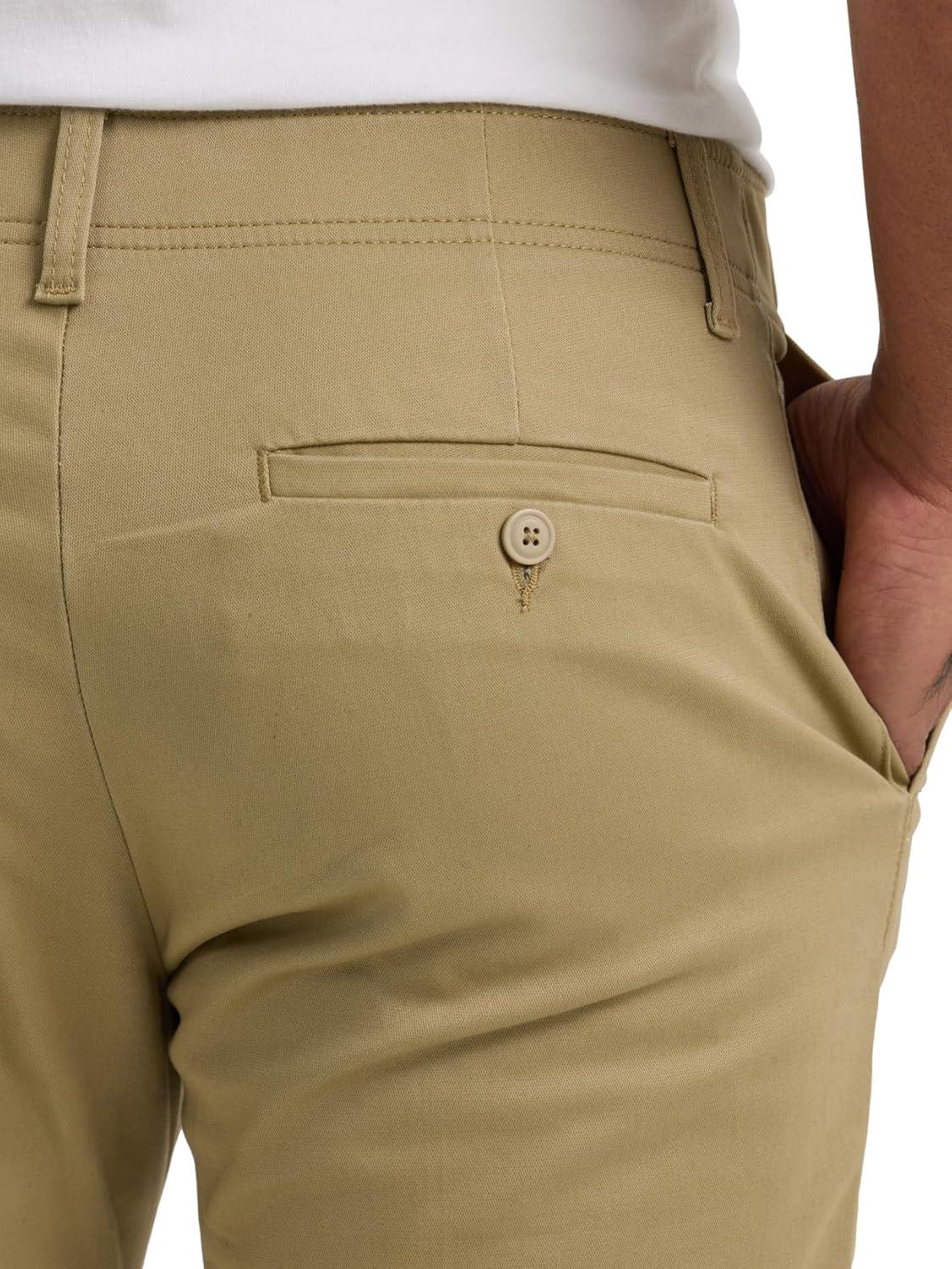 imageLee Mens Extreme Motion Flat Front Slim Straight PantOriginal Khaki