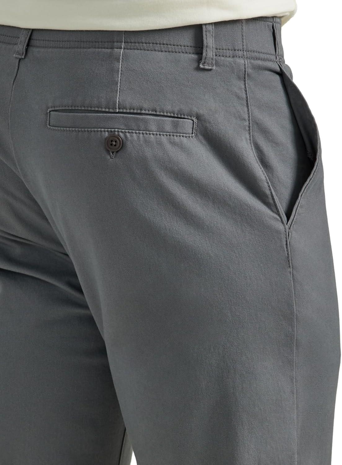 imageLee Mens Extreme Motion Flat Front Slim Straight PantPainter Gray