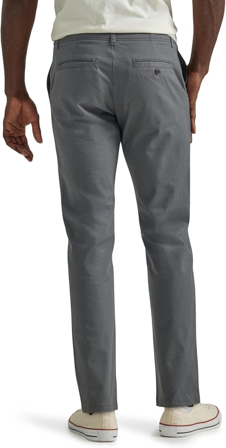imageLee Mens Extreme Motion Flat Front Slim Straight PantPainter Gray