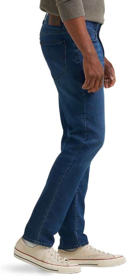 imageLee Mens Extreme Motion Regular Taper JeanCadence Brushed Knit Striped Lining