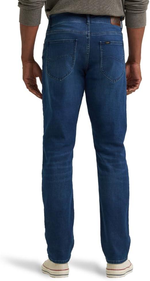 imageLee Mens Extreme Motion Regular Taper JeanCadence Brushed Knit Striped Lining