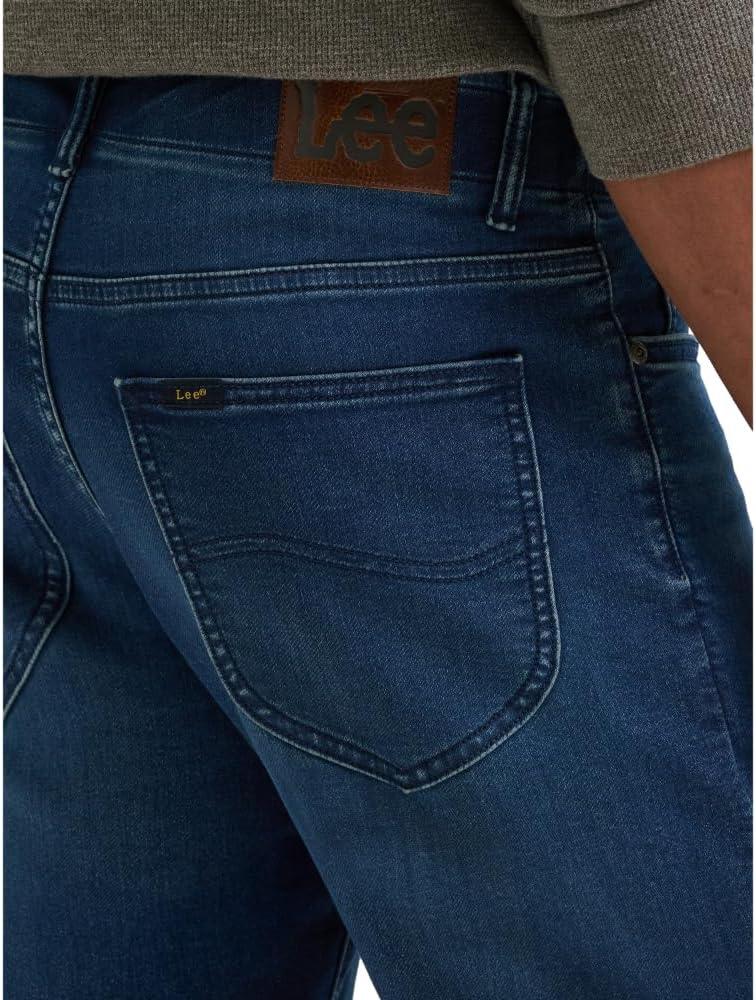 imageLee Mens Extreme Motion Regular Taper JeanCadence Brushed Knit Striped Lining