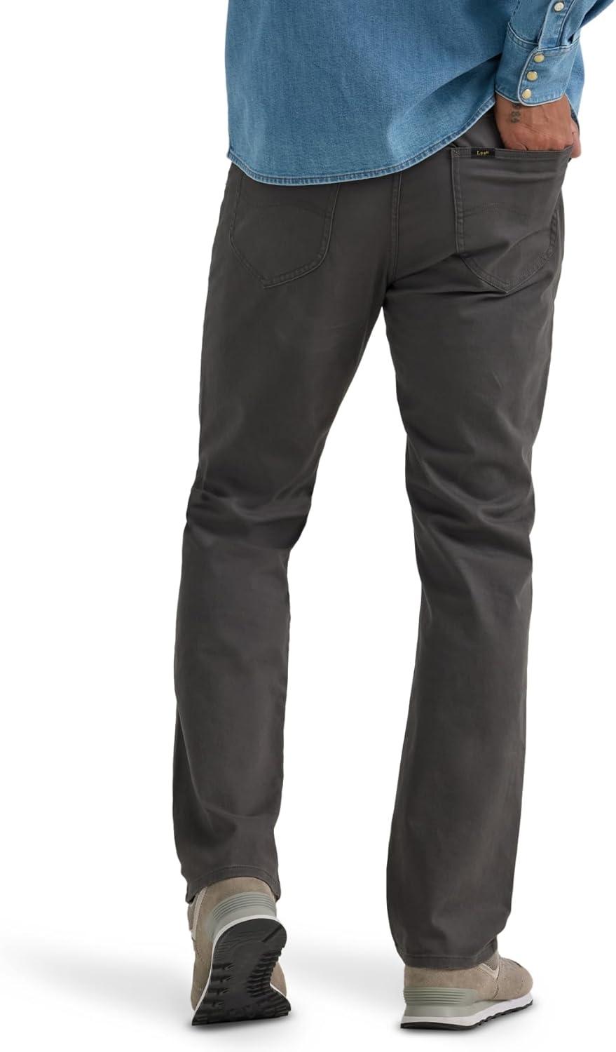 imageLee Mens Extreme Motion Relaxed Straight JeanStatic Gray Twill
