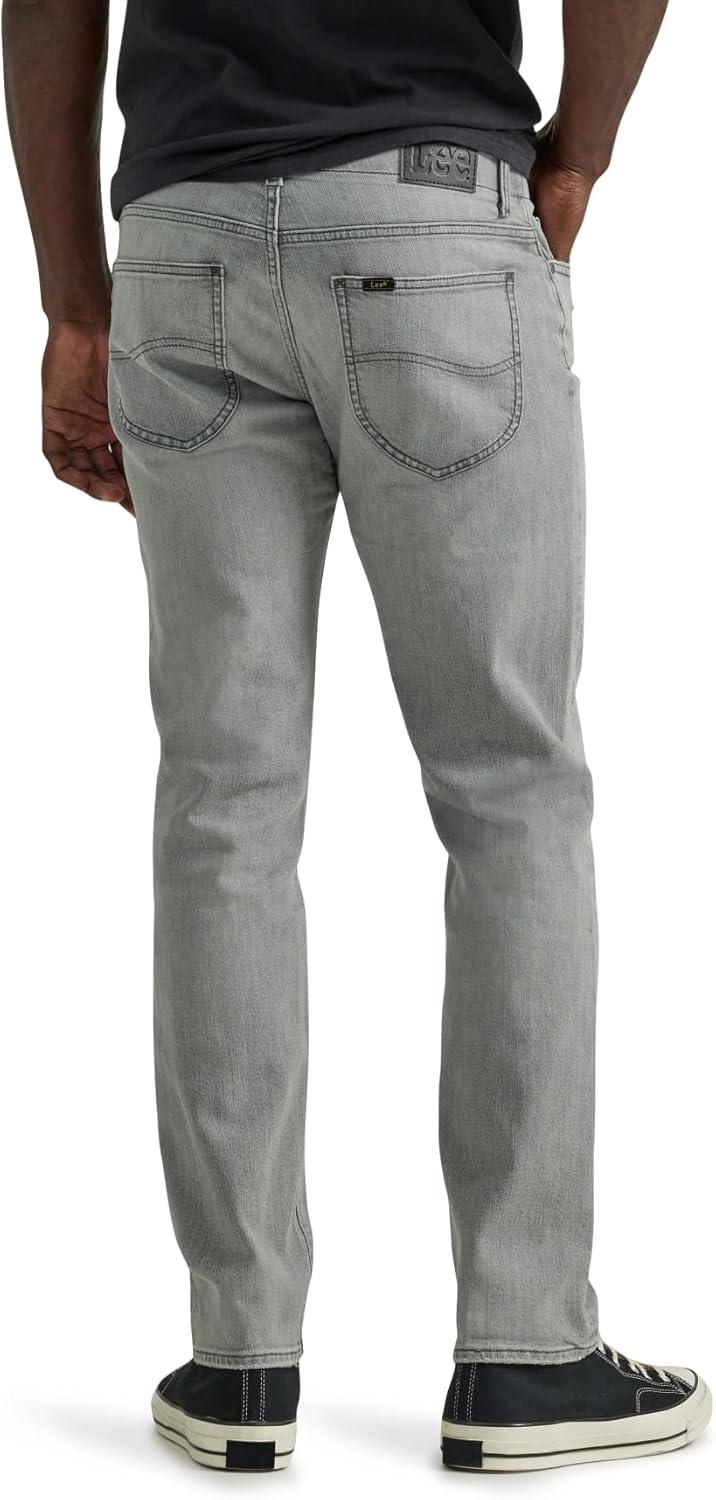 imageLee Mens Extreme Motion Straight Taper JeanGray Scotch Destruction Features