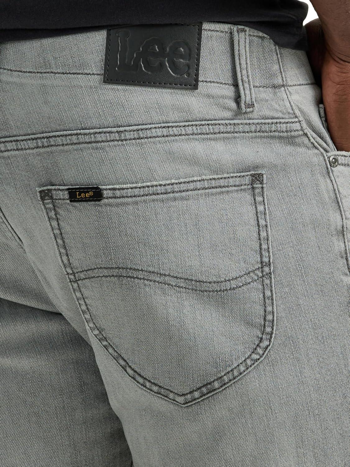 imageLee Mens Extreme Motion Straight Taper JeanGray Scotch Destruction Features