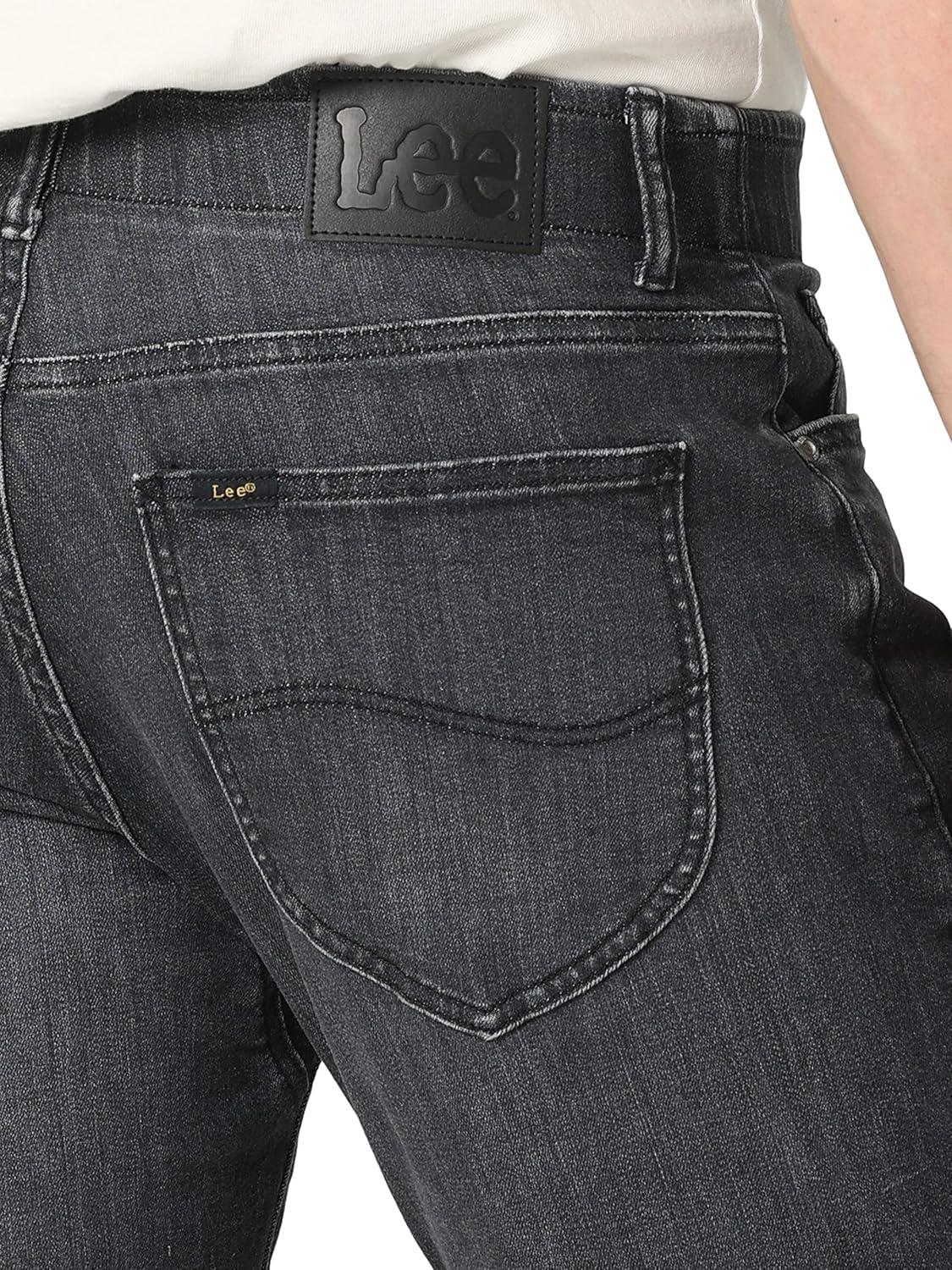 imageLee Mens Extreme Motion Straight Taper JeanWashed Black