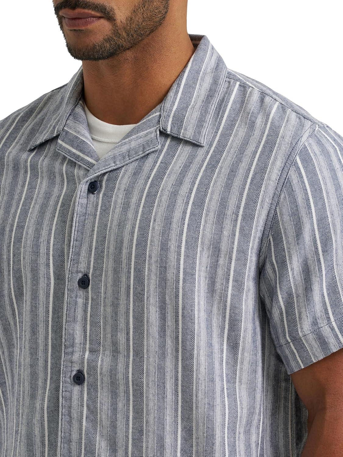 imageLee Mens Legendary Camp ShirtMood Indigo Stripe